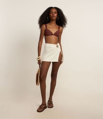 Salida de Playa Pollera Corta en Microfibra con Caracola Lateral