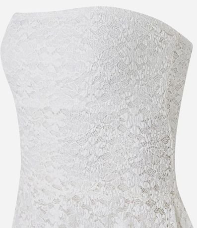 Blusa Sin Breteles en Encaje con Puntas Diferenciadas 6