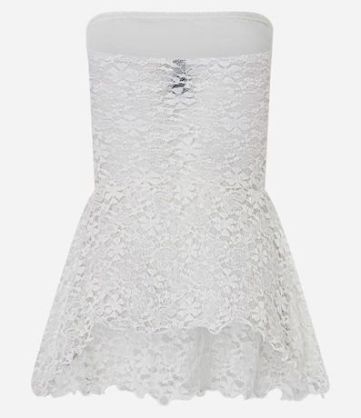 Blusa Sin Breteles en Encaje con Puntas Diferenciadas 8