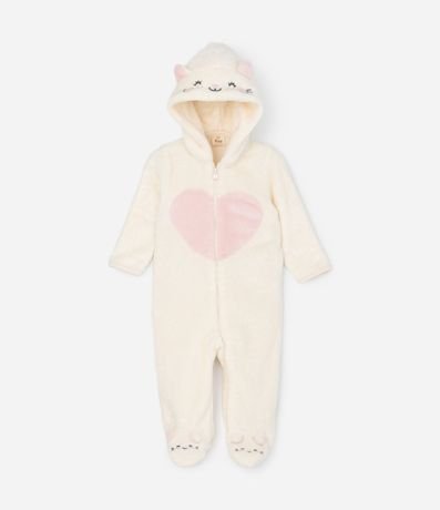 Mono Infantil con Capucha Bordado de Gatita – Talle 0 a 18 Meses 2