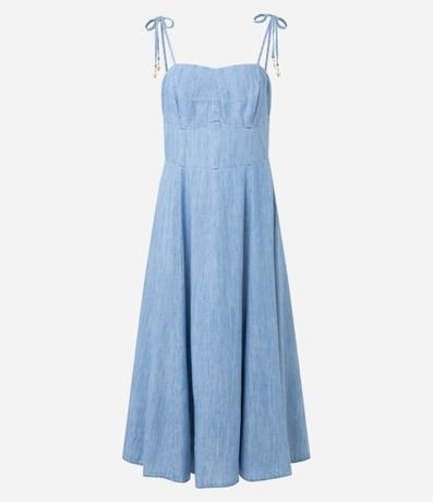 Vestido Midi en Jeans con Amarre en la Tira 5