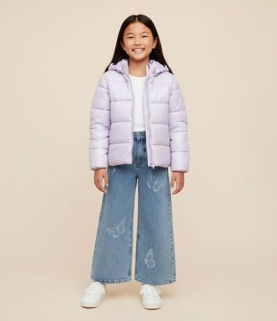 Campera Infantil Puffer con Ondas Holográficas – Talle 5 a 14 años