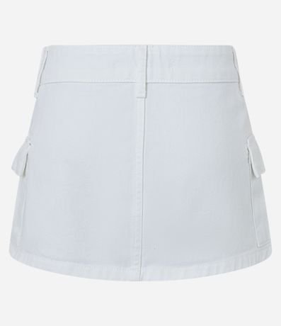 Minifalda Cintura Baja en Sarga con Cinturón de Hebilla 6