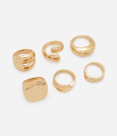 Kit 06 Anillos Bolds con Formas Diferentes