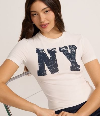 Remera New T-shirt en Algodón con Estampa NY