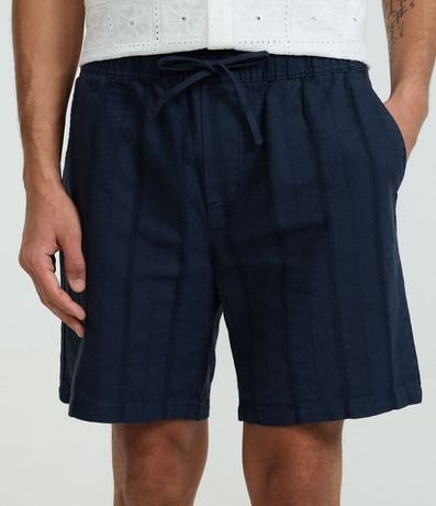 Bermuda Recta de Playa Texturizada en Rayas 2