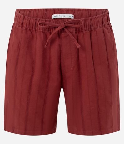 Bermuda Recta de Playa Texturizada en Rayas 5