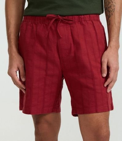 Bermuda Recta de Playa Texturizada en Rayas 2