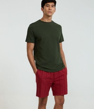 Bermuda Recta de Playa Texturizada en Rayas 3