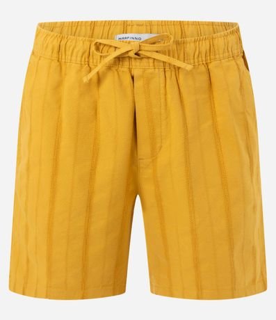 Bermuda Recta de Playa Texturizada en Rayas 5