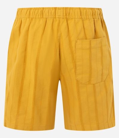 Bermuda Recta de Playa Texturizada en Rayas 6