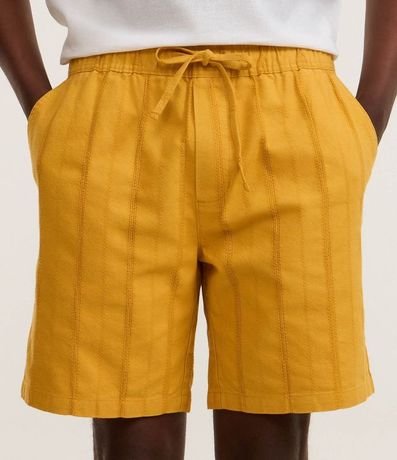 Bermuda Recta de Playa Texturizada en Rayas 2