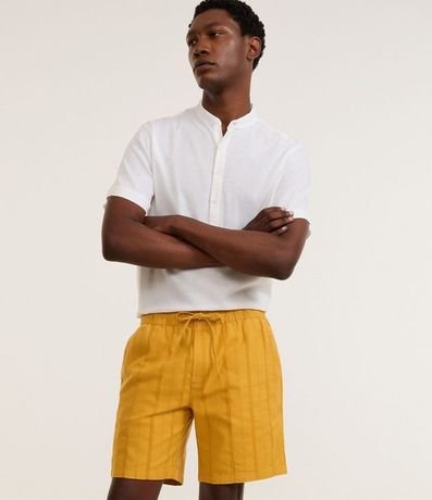 Bermuda Recta de Playa Texturizada en Rayas 4