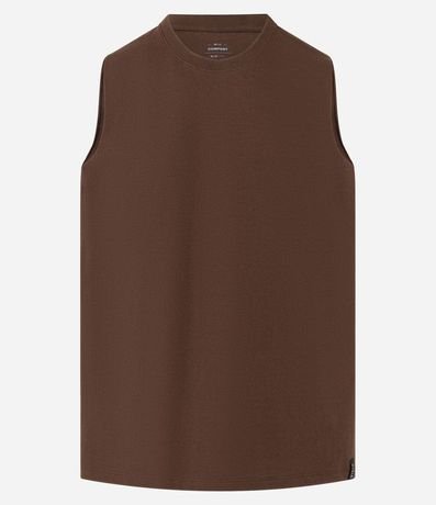 Musculosa en Algodón con Cuello Redondo y Tag en el Bajo 5