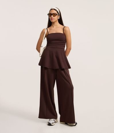 Pantalón en Microfibra con Cintura Elástica