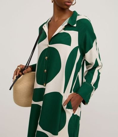 Vestido Chemise en Viscolino con Estampa Abstracta 4