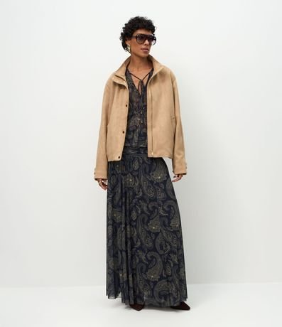 Campera Bomber en Gamuza con Elástico en el Ruedo 2