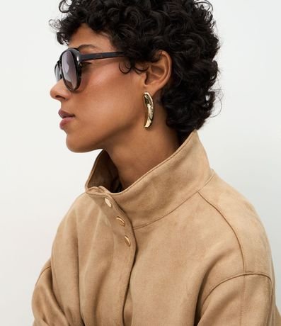 Campera Bomber en Gamuza con Elástico en el Ruedo 5