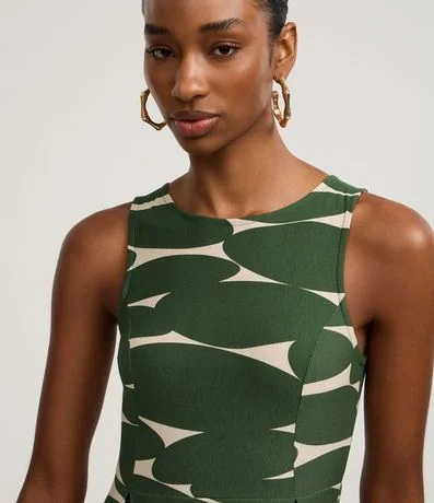 Vestido Midi en Piquet con Estampa Abstracta 3