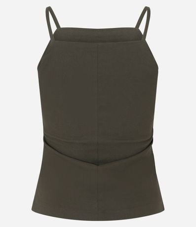 Blusa Ajustada em Viscose com Alça Fina e Decote Reto 6