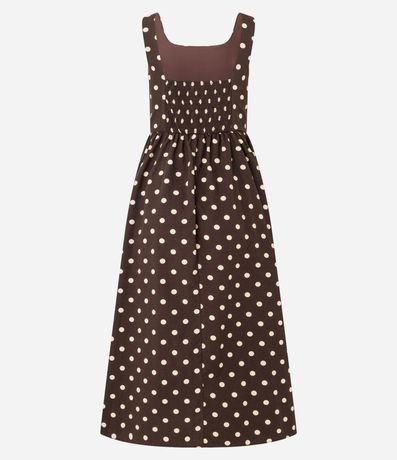 Vestido Evasê Midi en Tricolina con Estampa de Lunares 6
