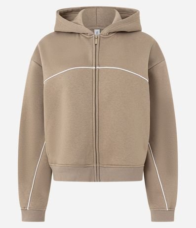 Saco en Microfibra con Capucha y Pipping Contrastante 5