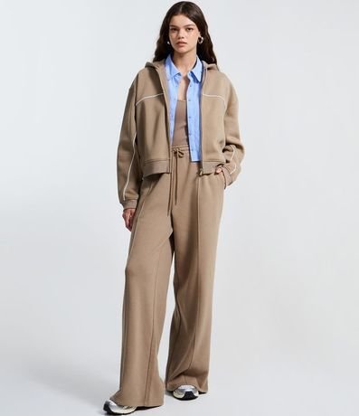 Saco en Microfibra con Capucha y Pipping Contrastante 2