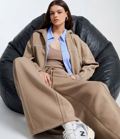 Saco en Microfibra con Capucha y Pipping Contrastante 4