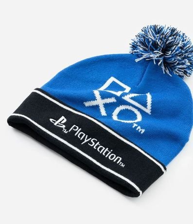 Gorro Infantil PlayStation en Punto con Pompón – Talle U 3