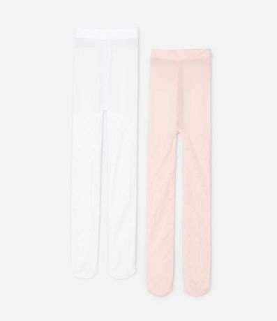 Kit 02 Medias Pantalones Infantiles con Textura de Corazón – Talle PP al G