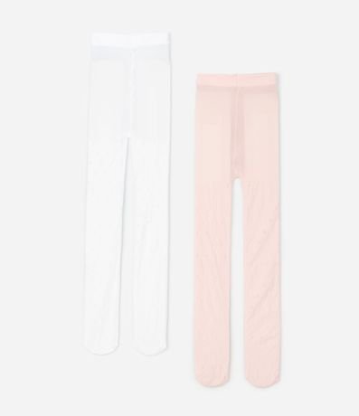 Kit 02 Medias Pantalones Infantiles con Textura de Corazón – Talle PP al G 2