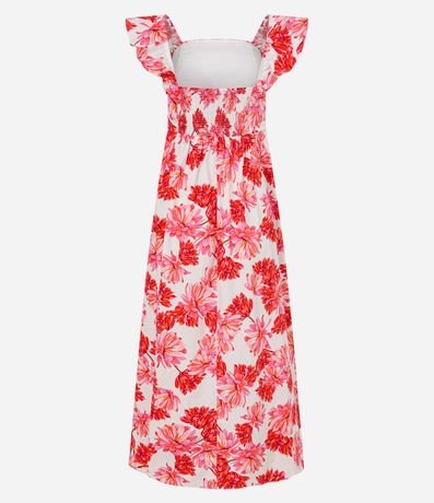 Vestido Evasê Midi en Tricolina con Estampa Floral 8