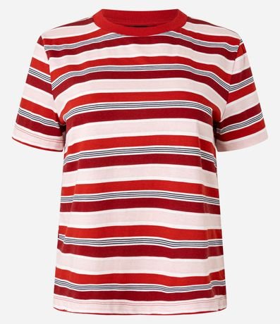 Blusa en Algodón con Rayas Variadas y Cuello Redondo 5