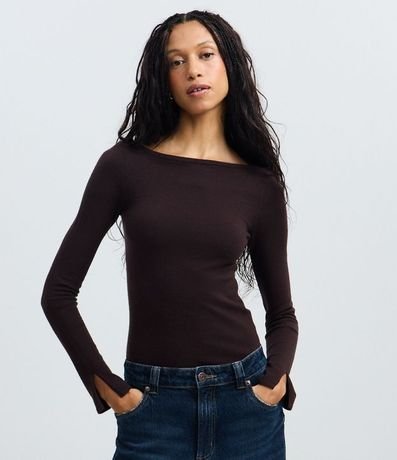 Sueter Punto en Viscosa con Escote Canoa