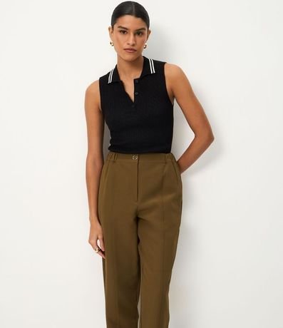 Pantalón Carrot en Crepé con Cintura de Elástico 2