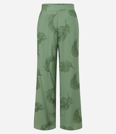 Pantalón Wide Leg en Viscosa con Bordado Follaje 6