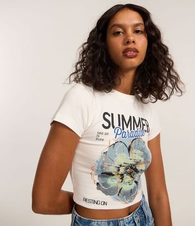 Remera New T-shirt con Estampa Summer Paradise