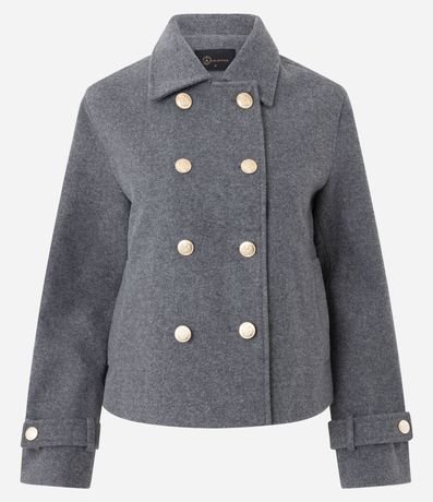 Saco Regular en Polivelour con Abotonado Doble 6