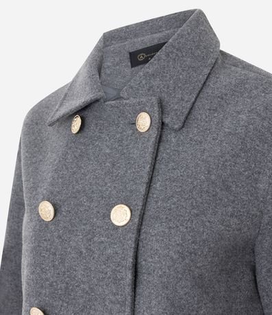 Saco Regular en Polivelour con Abotonado Doble 7