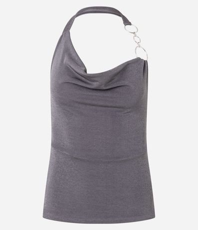 Blusa Frente Única en Microfibra con Escote Degagê 5