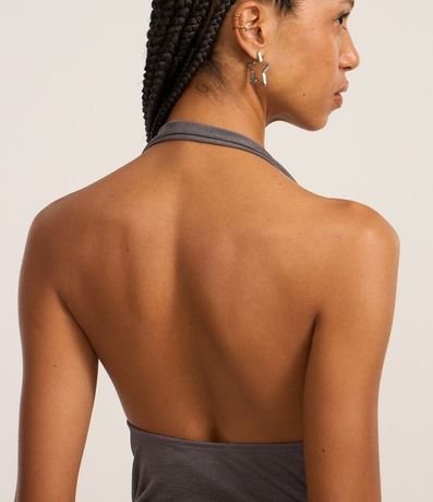 Blusa Frente Única en Microfibra con Escote Degagê 4