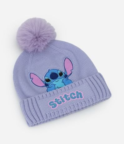 Gorro Infantil en Punto con Estampa de Stitch y Pompón – Talle U