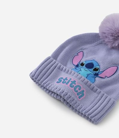 Gorro Infantil en Punto con Estampa de Stitch y Pompón – Talle U 2