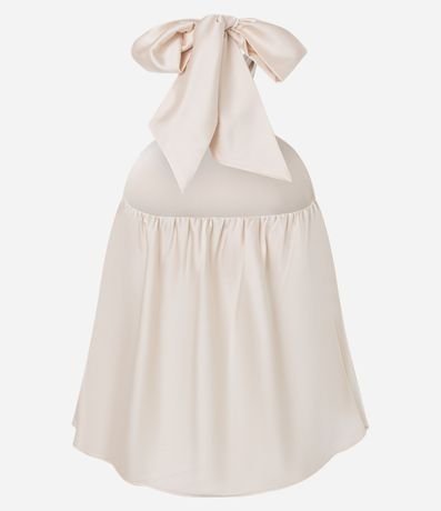 Blusa Frente Única en Satén con Aro en el Cuello Cruzada 6