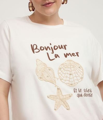 Remera Regular en Algodón con Bordado fondo do Mar Curve & Plus Size 2