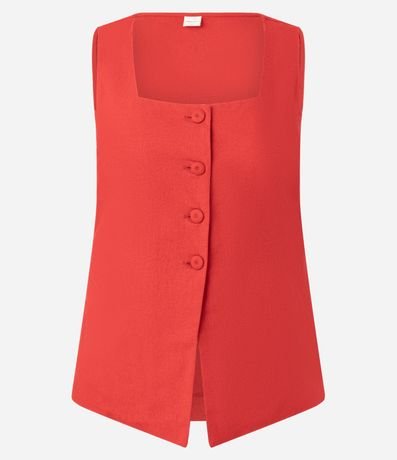 Blusa Alargada en Viscolino con Escote Cuadrado y Lazo 3