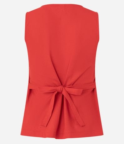 Blusa Alargada en Viscolino con Escote Cuadrado y Lazo 4