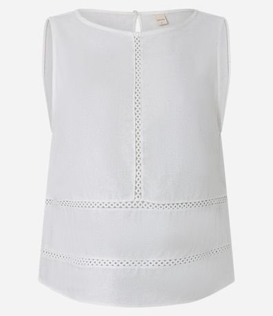 Blusa en Viscolino con com Recortes de Entremedios 5