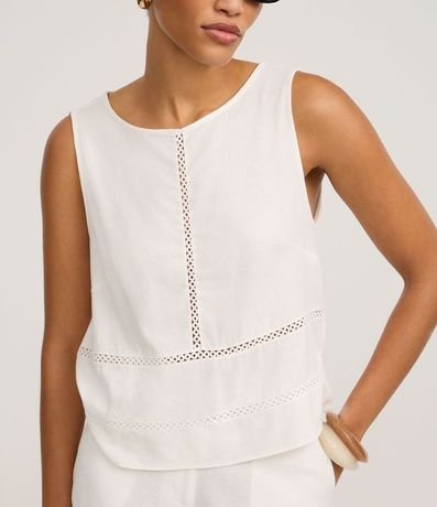 Blusa en Viscolino con com Recortes de Entremedios 4