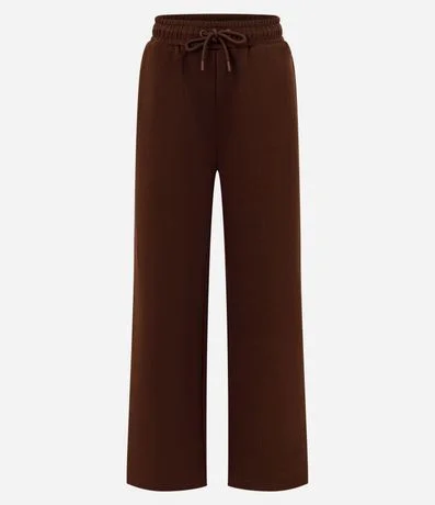 Pantalón Recto en Algodón con Felpa y Cintura Ajustable